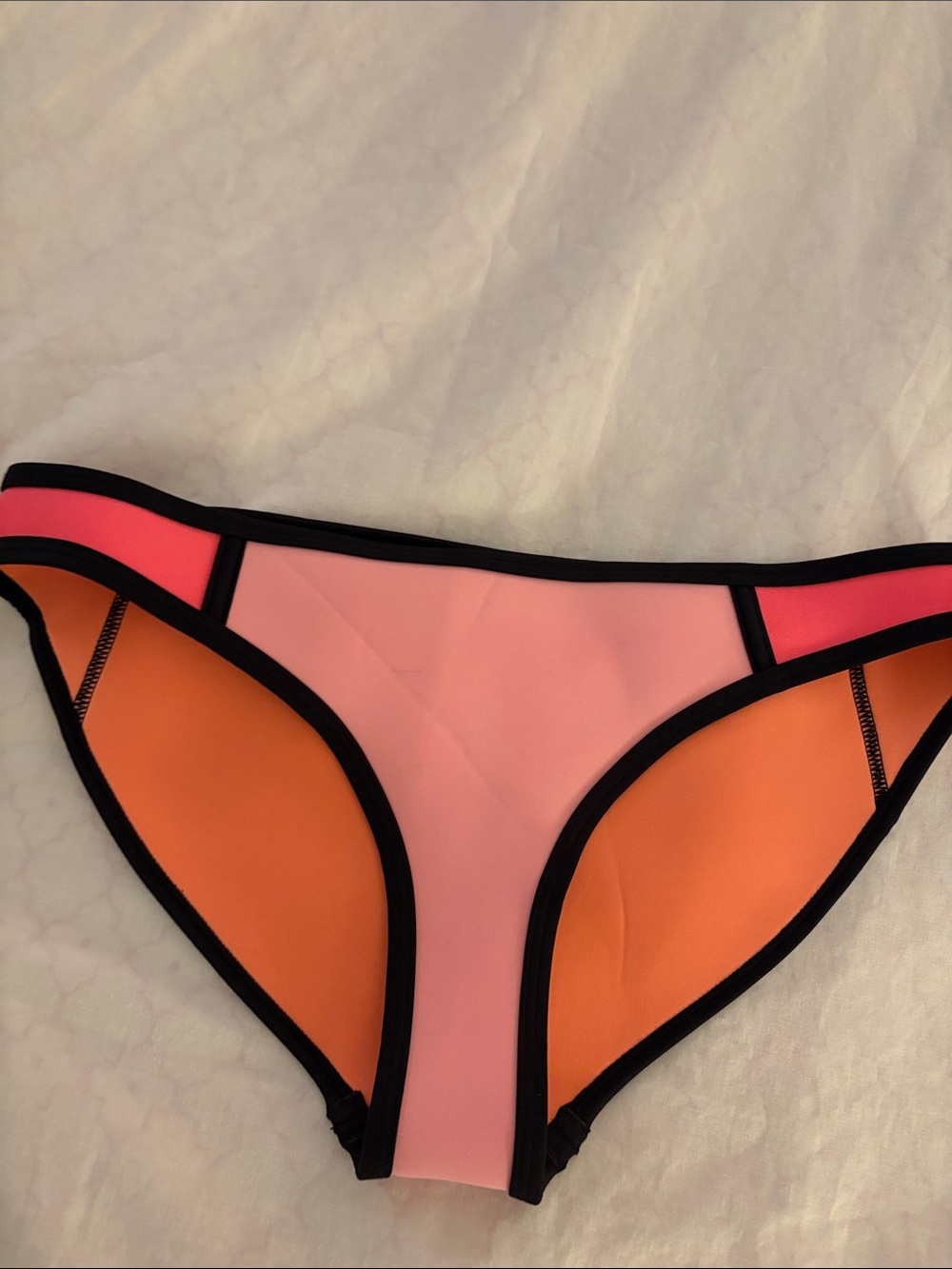 triangl swimwear Orange Bikini Top with Black Trim